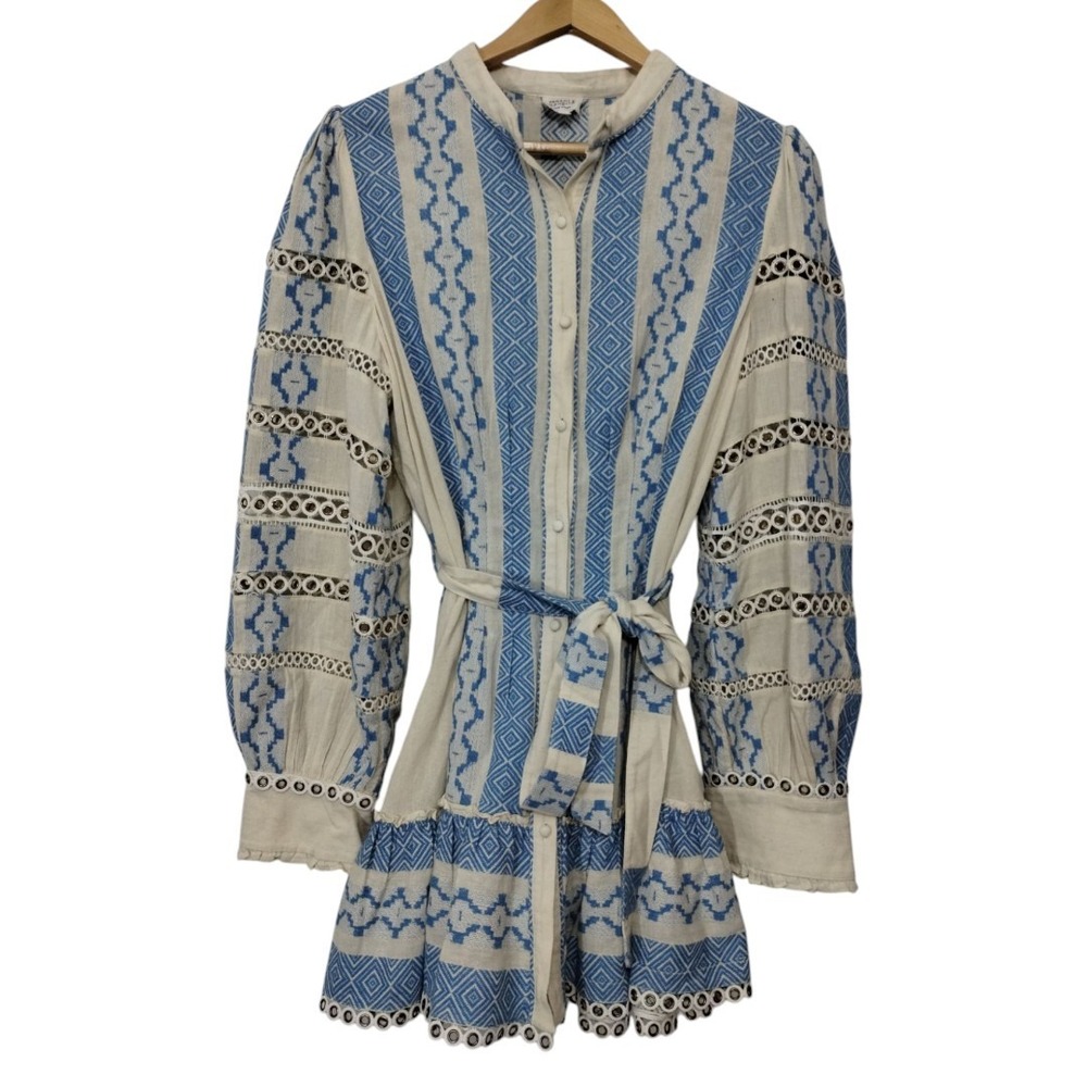 Hemant and Nandita Pehr Shirt Embroidery Dress Puff Sleeves